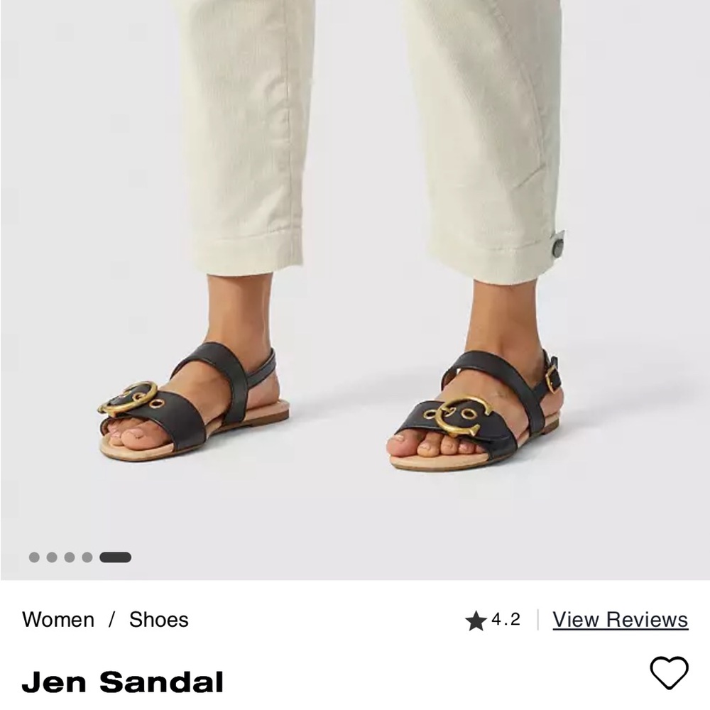 Coach Jen Women's Sandals in Black with Gold Buckles size 8.5
